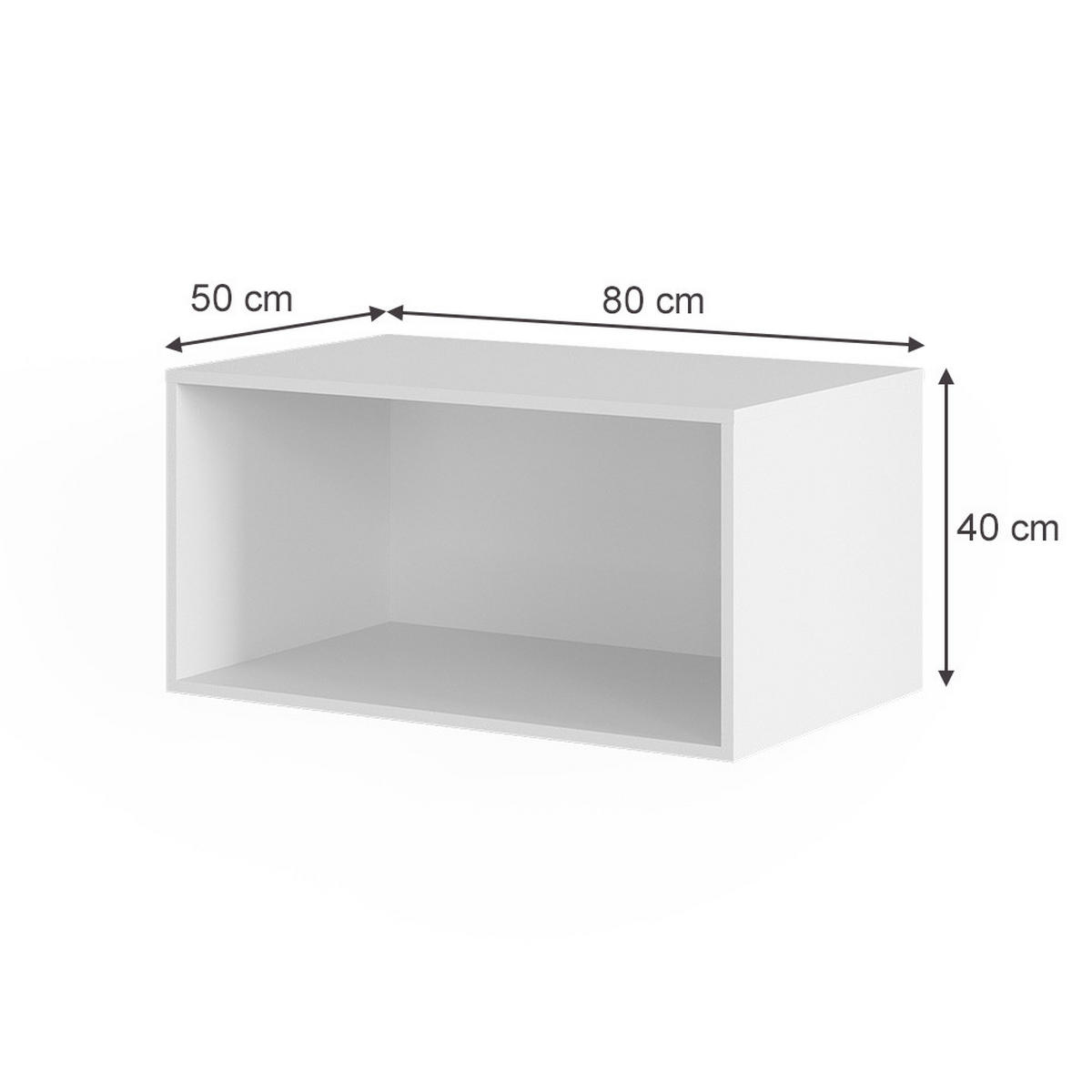 SCHRANKAUFSATZ Elmo Weiß 80 x 40 cm - Weiß, Holzwerkstoff (80/40/50cm) - Vicco