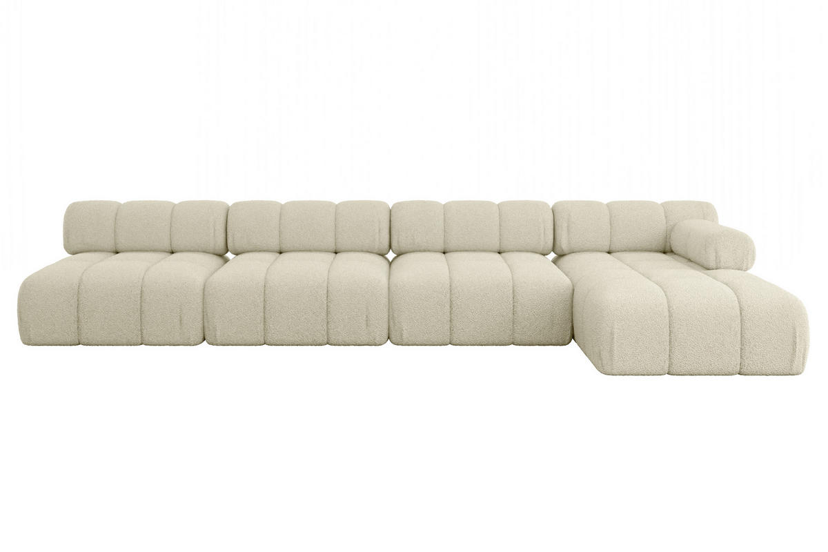 ECKSOFA modulares Sofa Razon-L3 - 380x160x70 cm Beige Bouclé - Beige, Holzwerkstoff/Textil (380/160cm) - ALTDECOR
