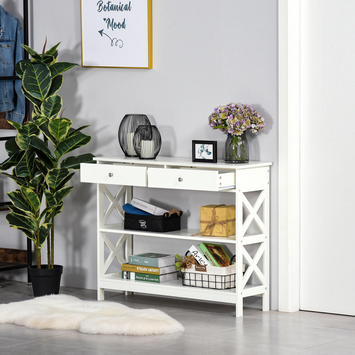 KONSOLENTISCH Weiß MDF 1 Stück - Weiß, Kunststoff (100/30.5/80cm) - GiPP