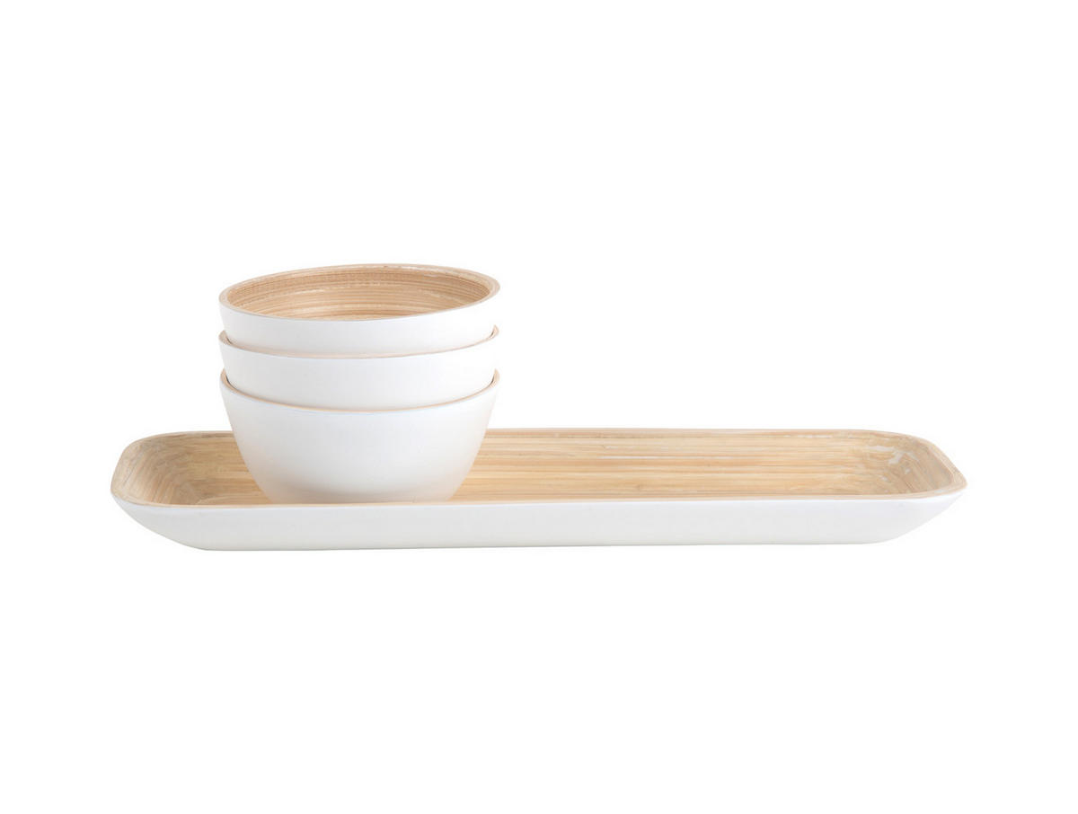 SNACK Set Puro 36/12/6 cm - Weiß, Naturmaterialien (12cm) - Present Time