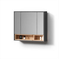 BADSPIEGELSCHRANK Temo Anthrazit 80 x 72 cm - Anthrazit, Holzwerkstoff (80/72/20cm) - Livinity®