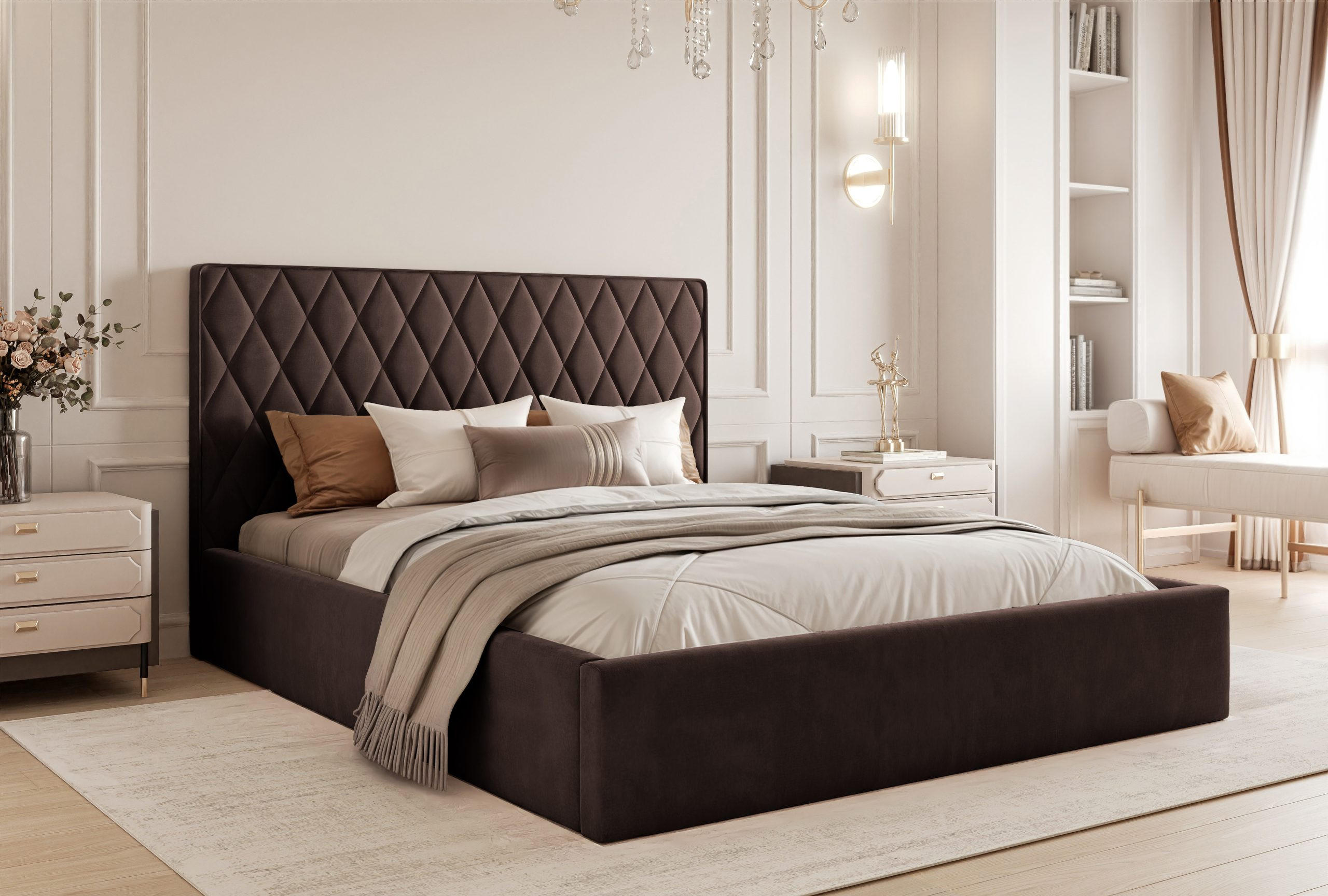 POLSTERBETT Cupo 120x200 cm, Braun - Braun, Textil (120/200cm) - Fedve