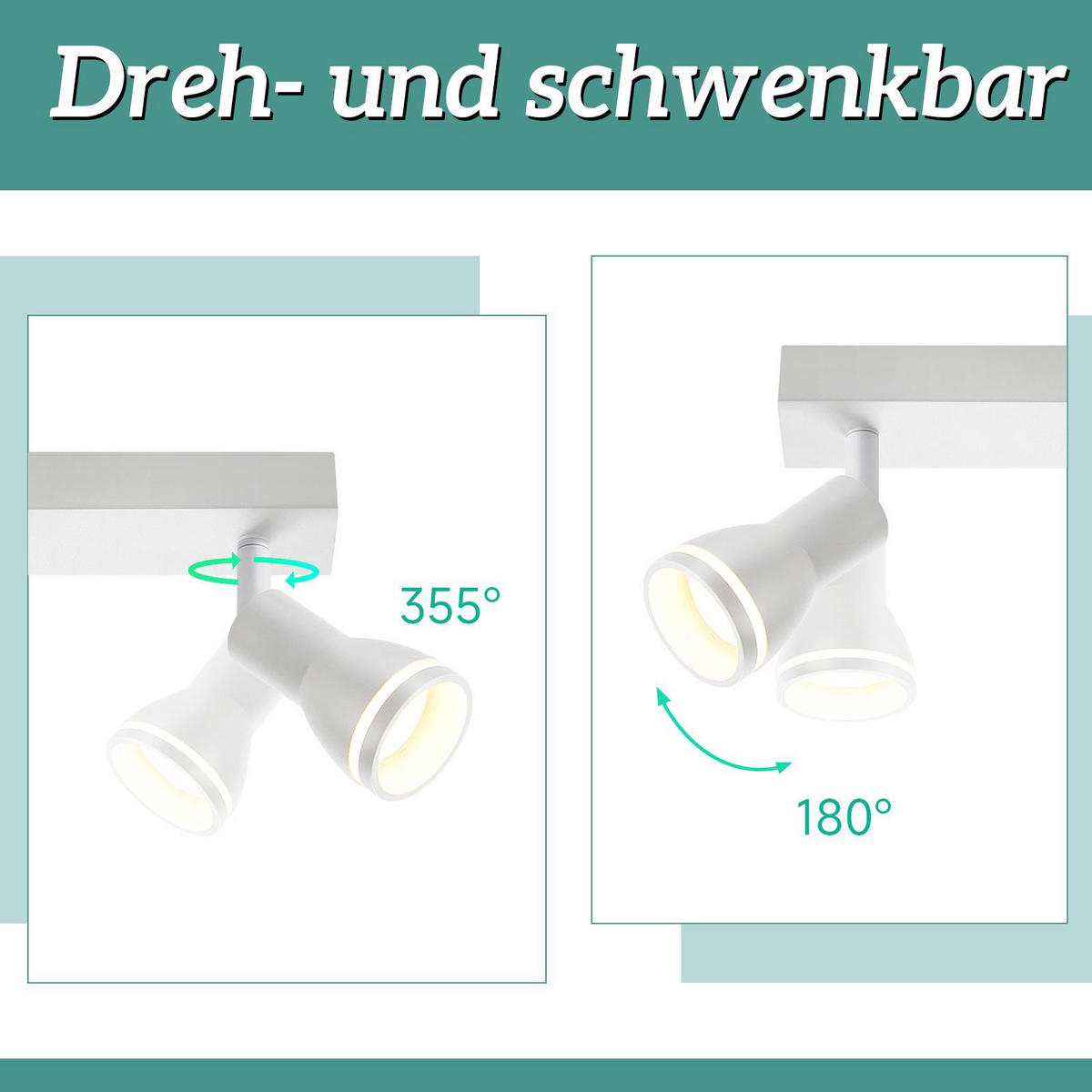STRAHLER Homburg 2-flammig 30/5/15.7 cm - Weiß, Metall (30/5/15.7cm) - Nettlife