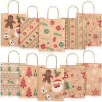 GESCHENKTÜTEN 24-teiliges Set Kraftpapier Weihnachten mit Henkel 23 cm - Multicolor, Papier (18.5/8.5/23cm)