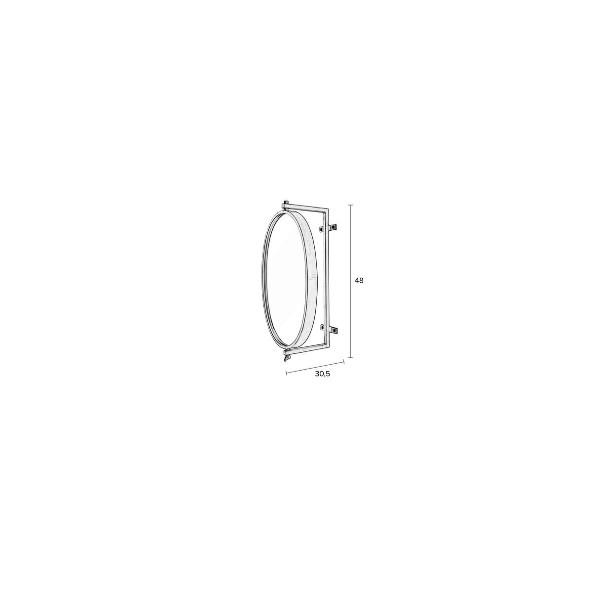 WANDSPIEGEL Lara Spiegel/ Oval Schwarz - Goldfarben, Metall (34/48/30.5cm) - Housecraft Living