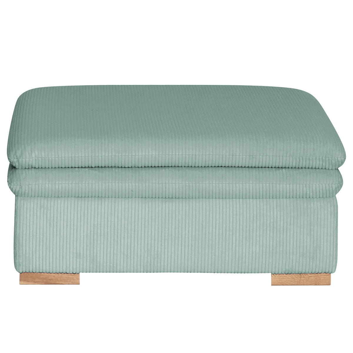 POLSTERHOCKER - Blau/Eichefarben, Eichenholz/Textil (105/45/90cm) - home24