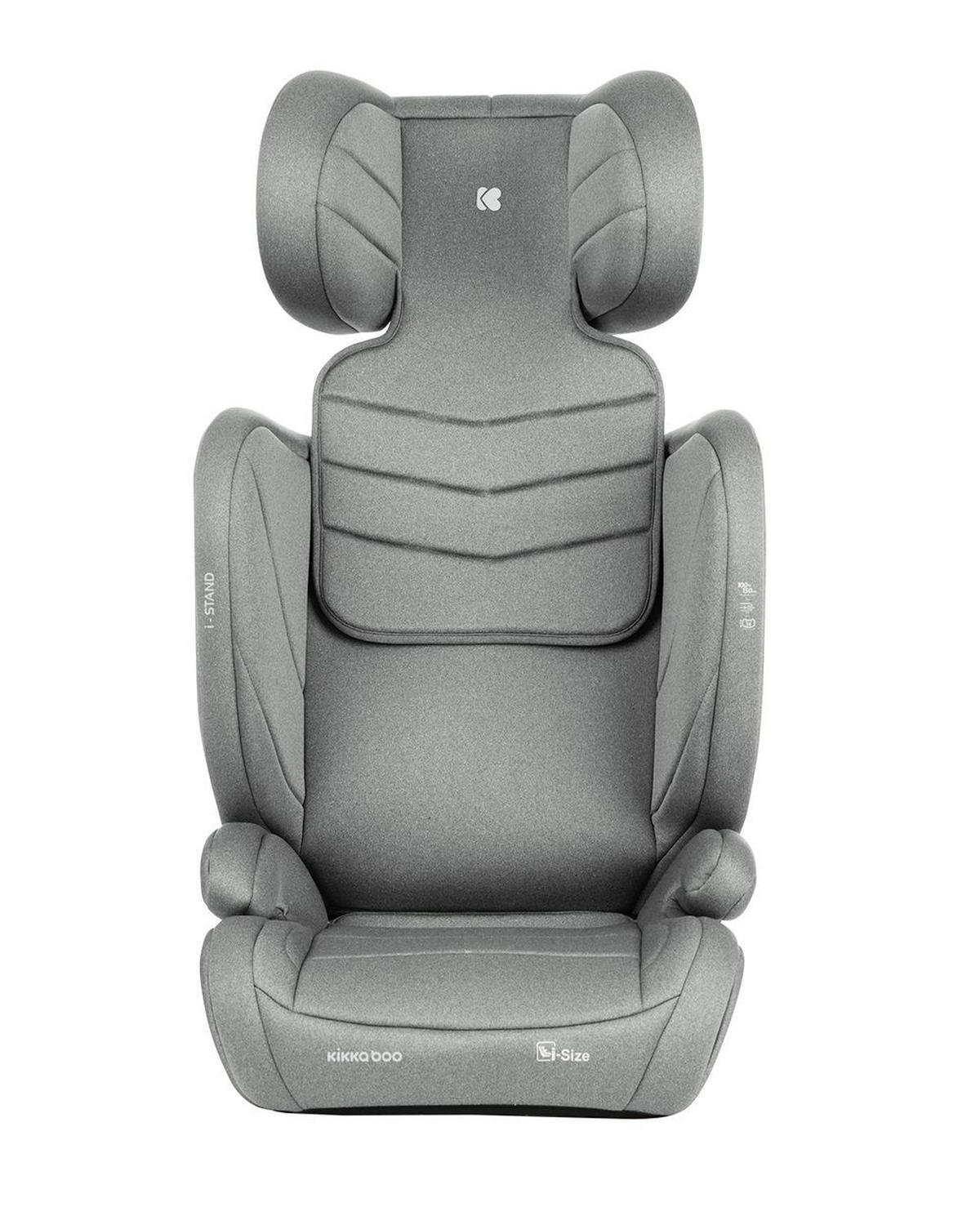 KINDERSITZ i-Stand i-Size hellgrau (100 - 150 cm) Gruppe 2/3 verstellbar Isofix - Grau, Kunststoff (44/59/45cm) - Kikka boo