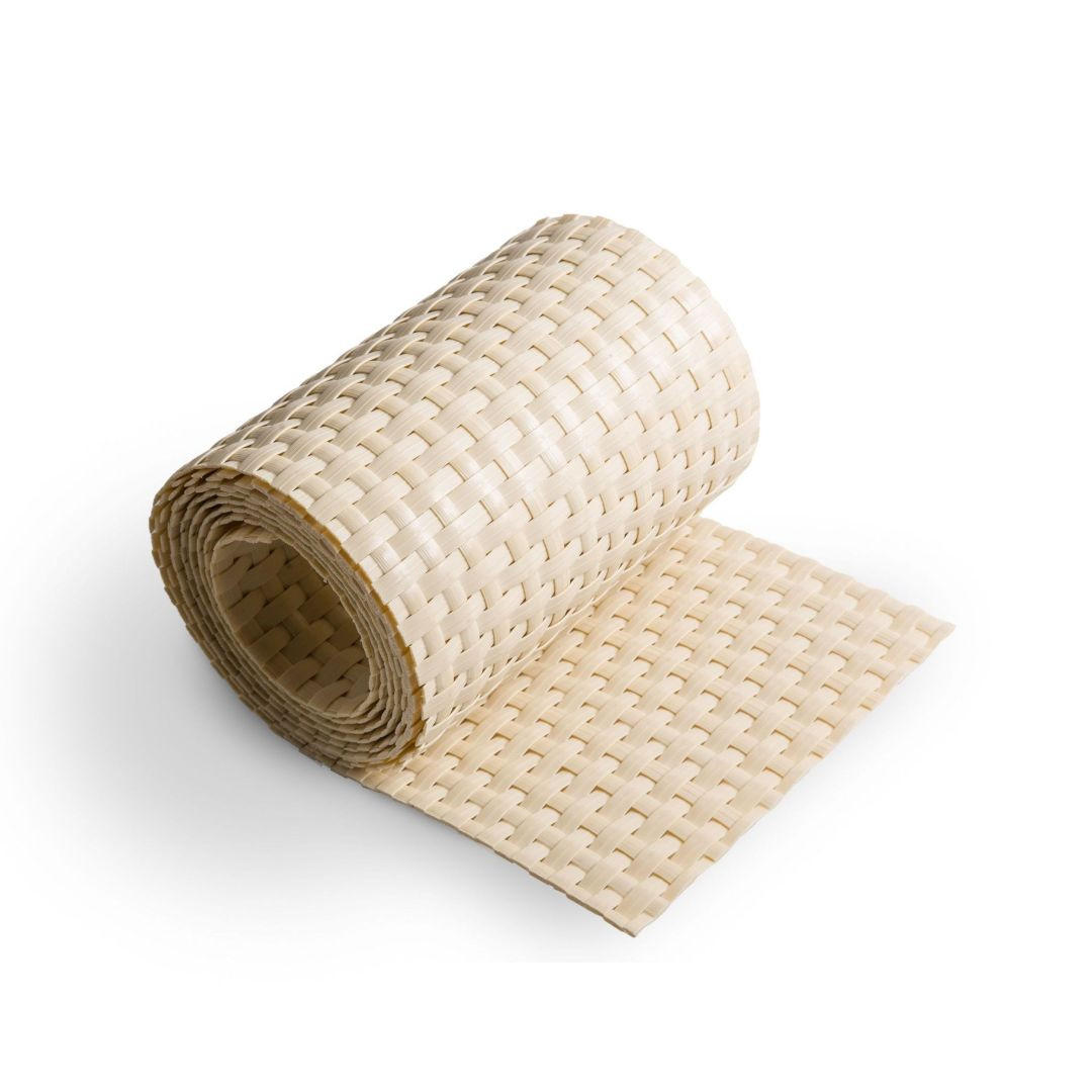 SICHTSCHUTZSTREIFEN Rattan Einzelstreifen für Doppelstabmatten Beige 2,55m - Beige, Kunststoff (255/19cm) - ZAUN|ZU