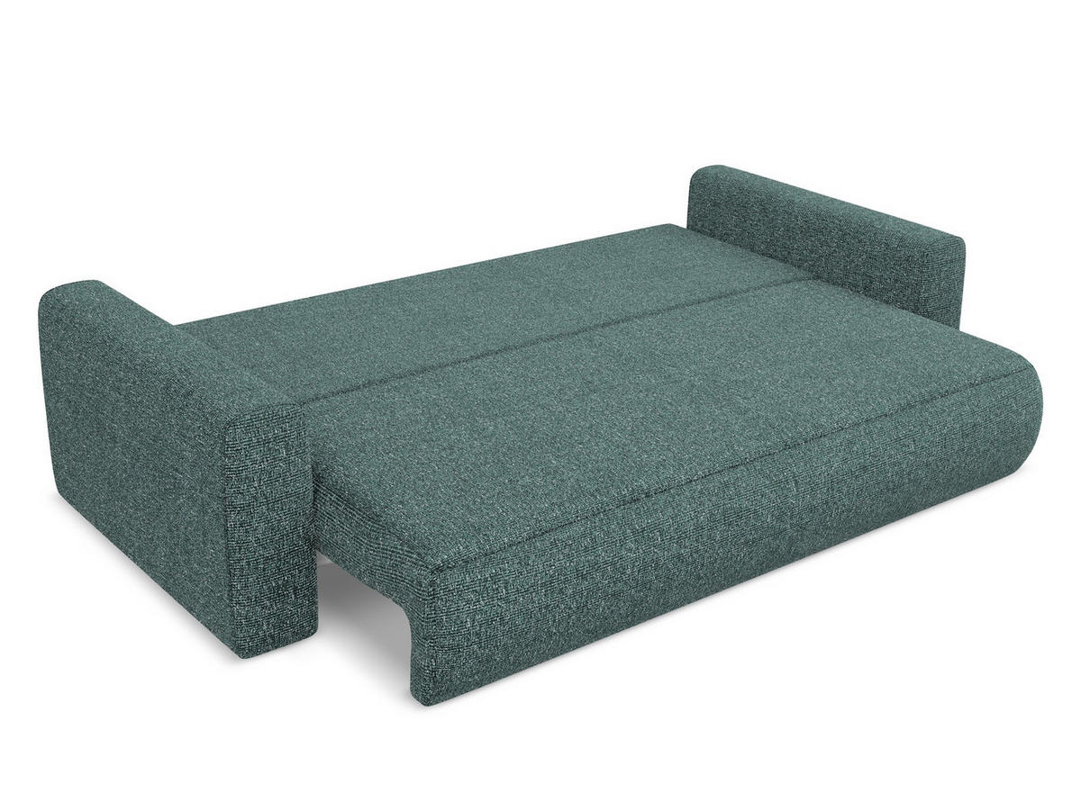 3-SITZER SOFA mit Schlaffunktion Strukturstoff Stoff Blau - Blau/Blaugrau, Kunststoff/Textil (238/82/105cm) - Makamii