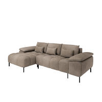 ECKSCHLAFSOFA 4-Sitzer DOLUS – Modernes Ecksofa mit Schlaffunktion Links montierbar , Taupe - Taupe, Holz (141/277cm) - Panda Möbel
