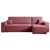 ECKSOFA Scarlo Dunkelrosa Cordbezug - Dunkelrosa/Schwarz, Kunststoff/Textil (244/145cm) - Selsey