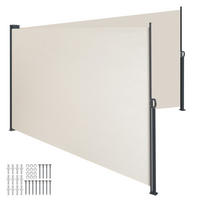 DOPPEL-SEITENMARKISE , ausziehbar, mit Aufrollmechanismus, beige - Beige, Textil (600/180/9cm) - tectake