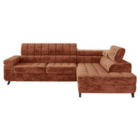 ECKSOFA Nord, Seite: Rechts - Schwarz/Bronzefarben, Holz/Textil (264/203cm) - MIRJAN24