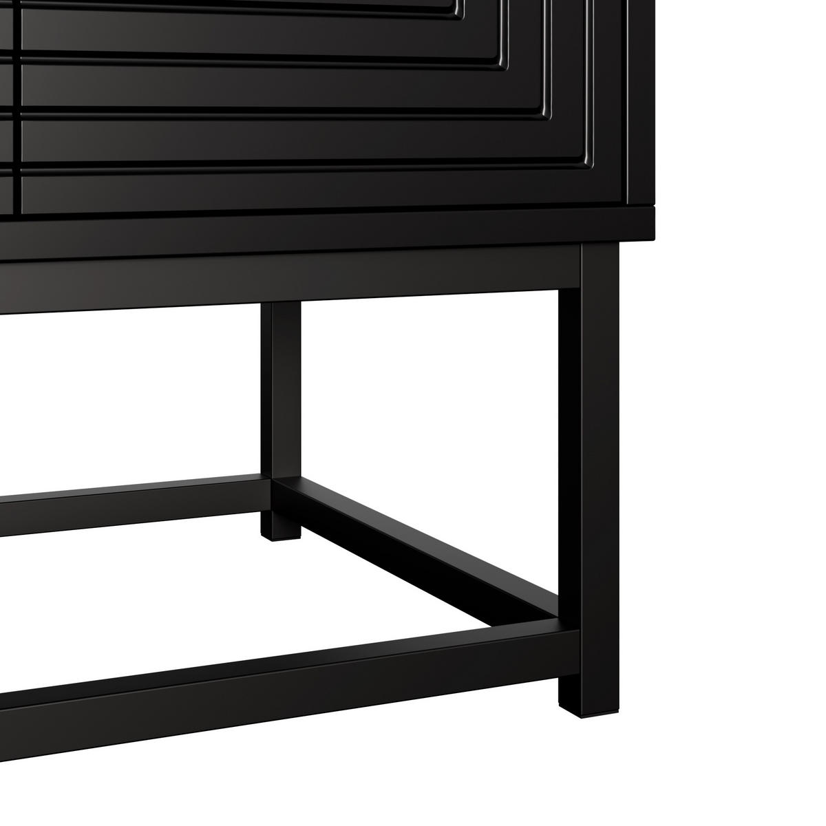AUFBEWAHRUNGSSCHRANK 3 Doppeltüren Schwarz Stauraum Matt - Schwarz, Holzwerkstoff (38/75.5/160cm) - FLIEKS