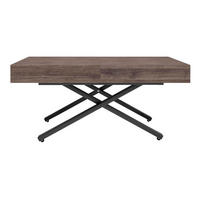 COUCH-/ESSTISCH Sanna X Sherman Eiche anthrazit 120 - 200 / 80 / 27 - 80cm - Anthrazit/Schwarz, Holz/Holzwerkstoff (80/120/27cm) - Feldmann-Wohnen