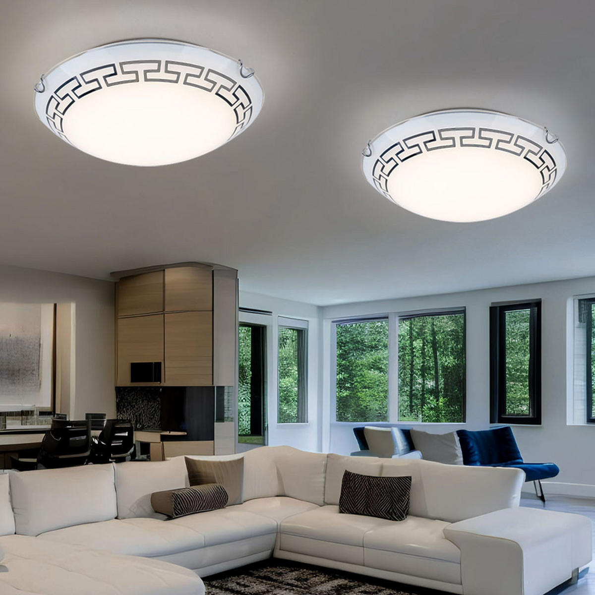 LED DECKENLEUCHTE PALILA Weiß Glas - Weiß, Glas (30/30/9cm) - Globo Lighting