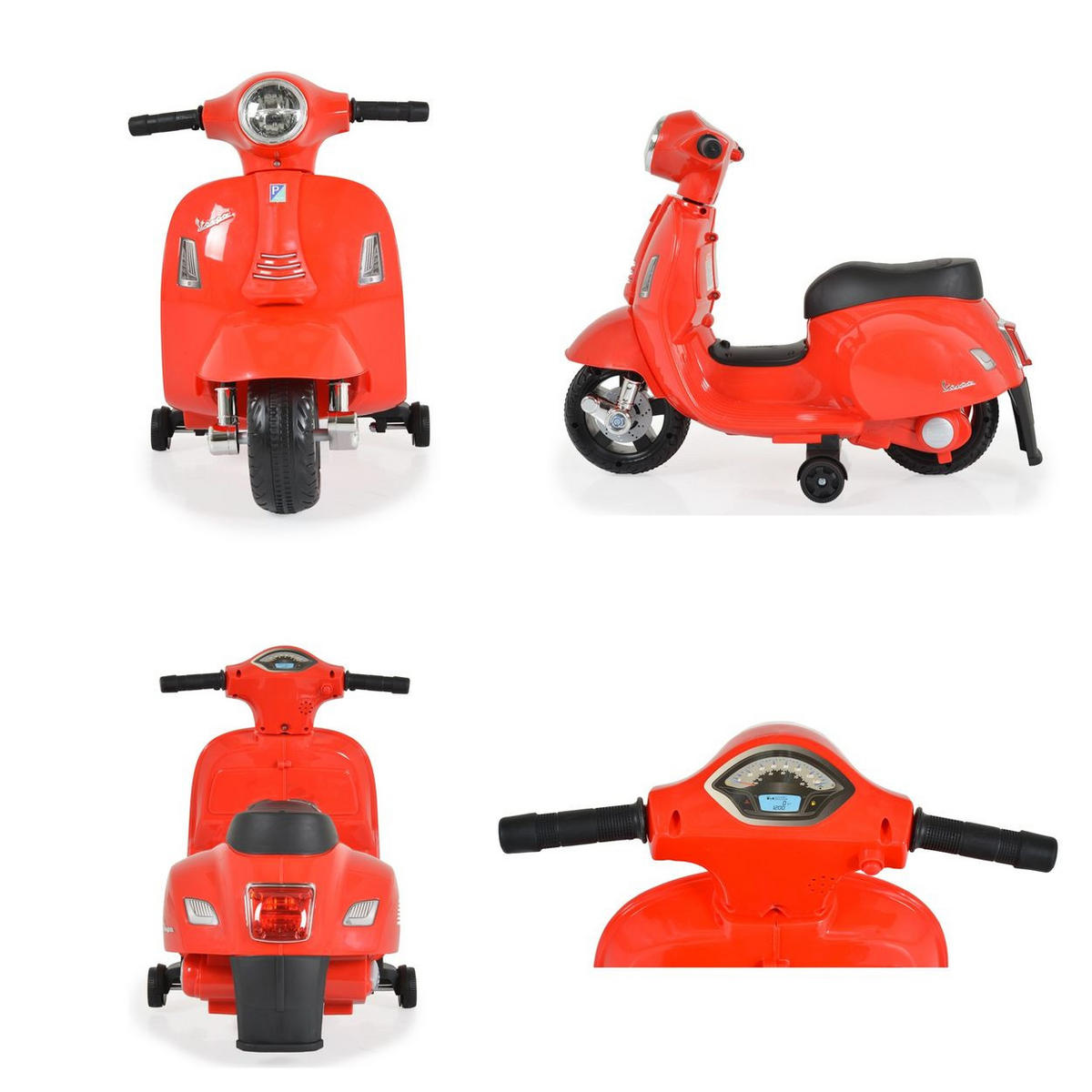 ELEKTROMOTORRAD Vespa rot GTS Super Sport, Roller, Frontleuchten, Hupe - Rot, Kunststoff (66/38/52cm) - Moni