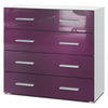 KOMMODE Pavos Brombeer Hochglanz - Brombeere, Holzwerkstoff (76/72/35cm) - Vladon