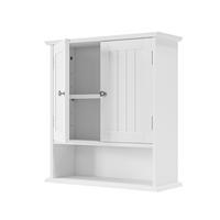 WANDSCHRANK Badezimmerschrank 54.6x19.8x59.9cm in Weiß mit verstellbaren Regalen - Weiß, Holzwerkstoff (54.6/59.9/19.8cm) - Modfu