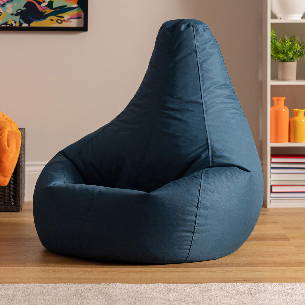 SITZSACK Gaming Stuhl für Indoor und Outdoor - Blaugrau/Grün, Kunststoff (90/73/84cm) - icon