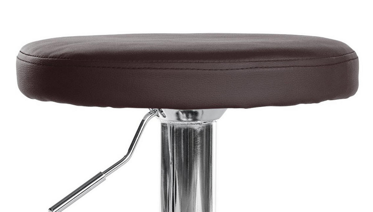 BARHOCKER Pontius Kunstleder chrom braun - Chromfarben/Braun, Kunststoff/Metall (38.5/81/38.5cm) - TPFLiving