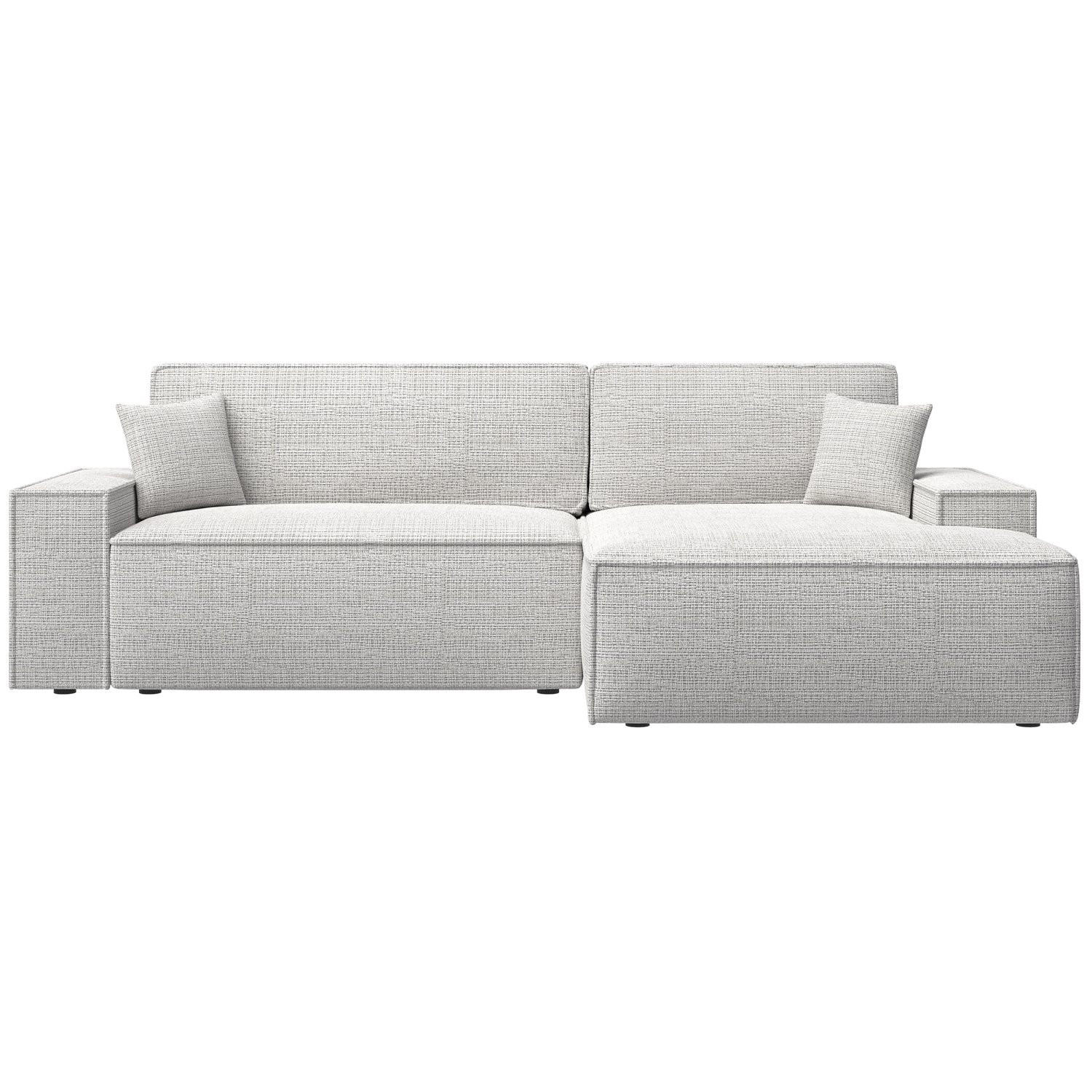 ECKSOFA Farese New Grau-Beige Chenille - Taupe/Schwarz, Kunststoff/Textil (267/167cm) - Selsey