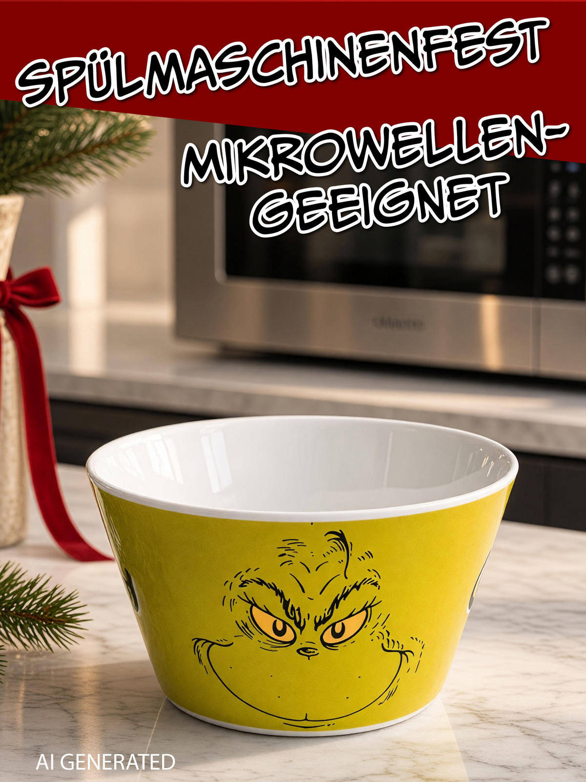 MÜSLISCHALE The Grinch Grün 500 ml - Grün, Keramik (14cm) - United Labels