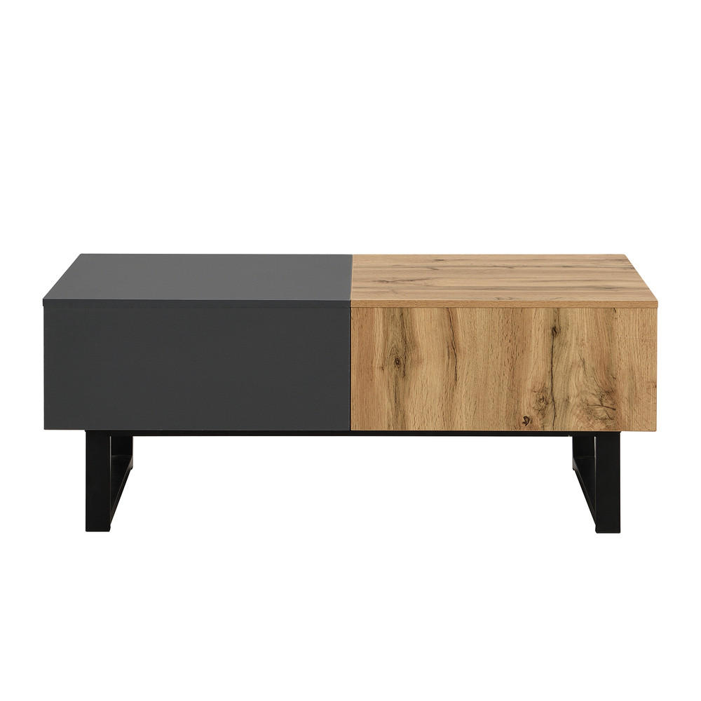 COUCHTISCH 155x55cm Multifunktional Verschiebbar Holz Metall Büro Wohnen - Braun, Holz (112/60/17cm) - FLIEKS