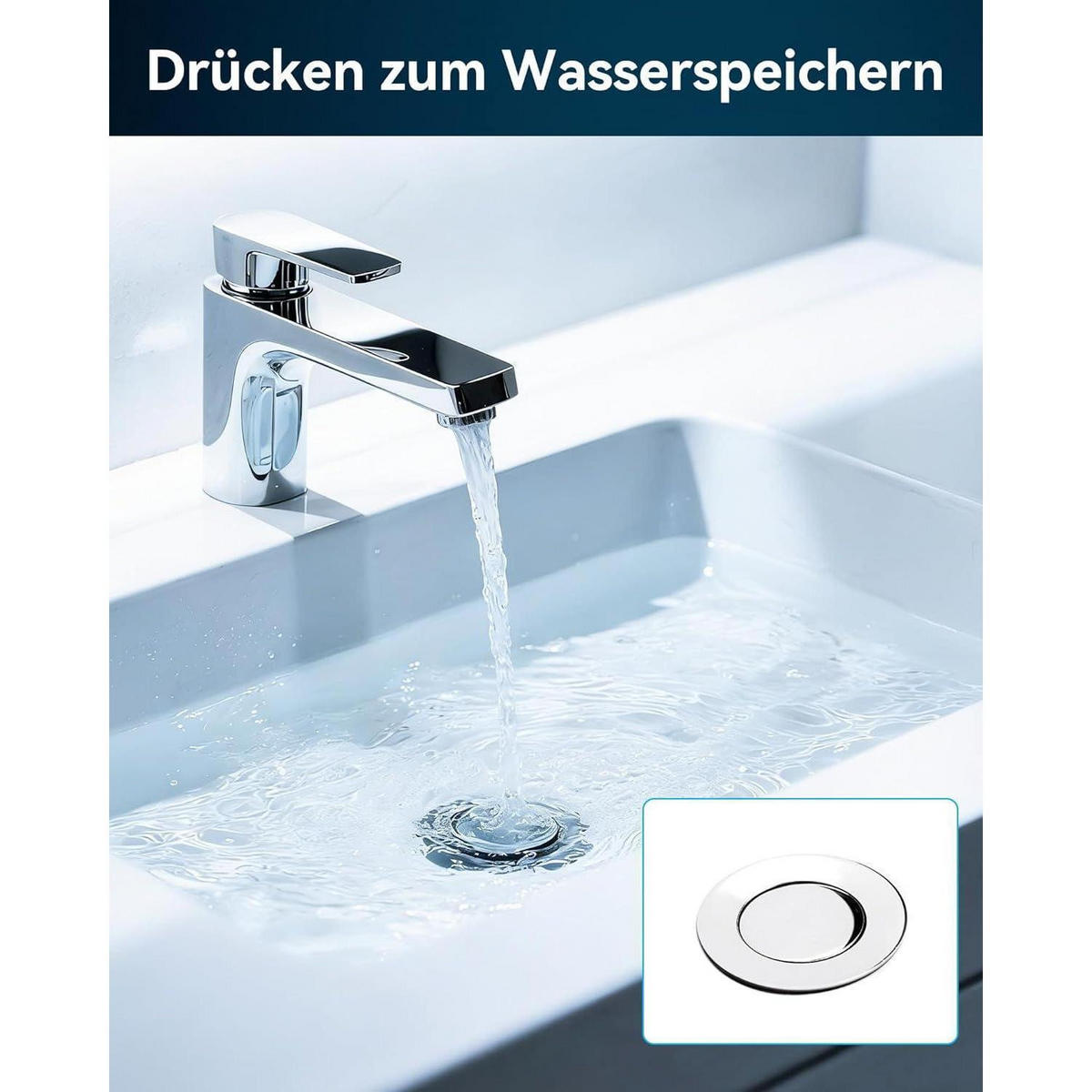 WASCHBECKENSTÖPSEL Pop-Up mit Sieb 34-45mm Silber 1 Stück - Silberfarben, Metall (5.1/3.4/6.2cm)
