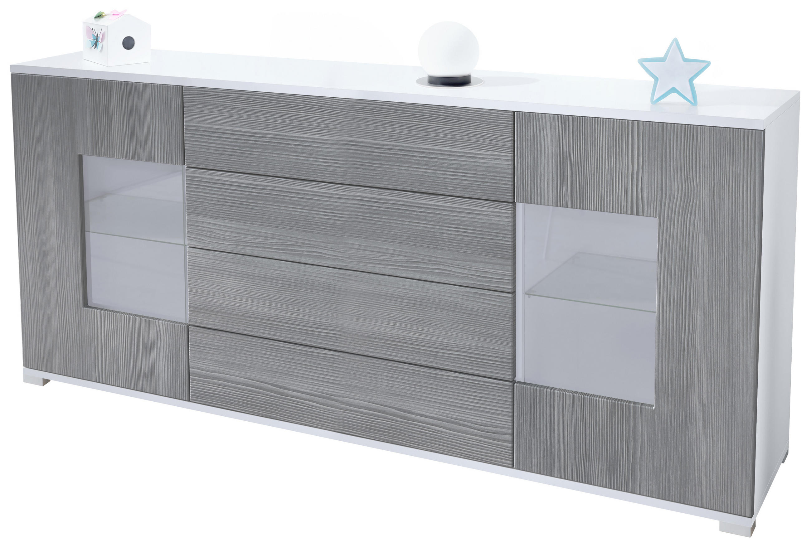 Vladon Sideboard Anthrazit 166.5x75.5x35 cm