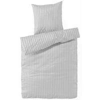 BETTWÄSCHE Damast 135x200 Silber Grau gestreift - Silberfarben, Naturmaterialien/Textil (135/200cm) - Carpe Sonno