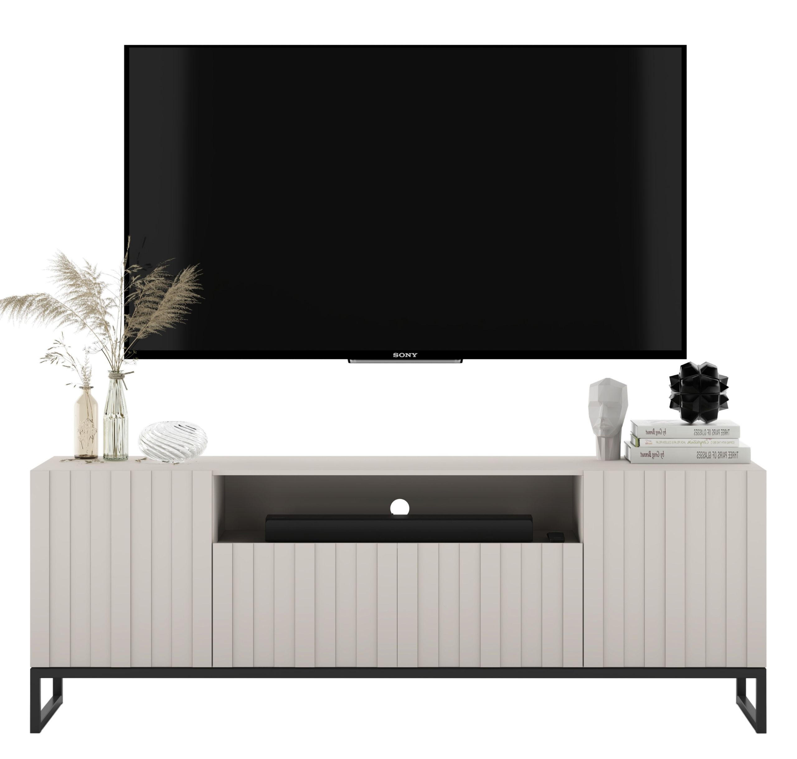 TV-SCHRANK Elpis2 Kaschmir Matt mit Metallrahmen Glamour 150 cm - Kaschmir, Holzwerkstoff (150/51.5/36.5cm) - Meble Lindner