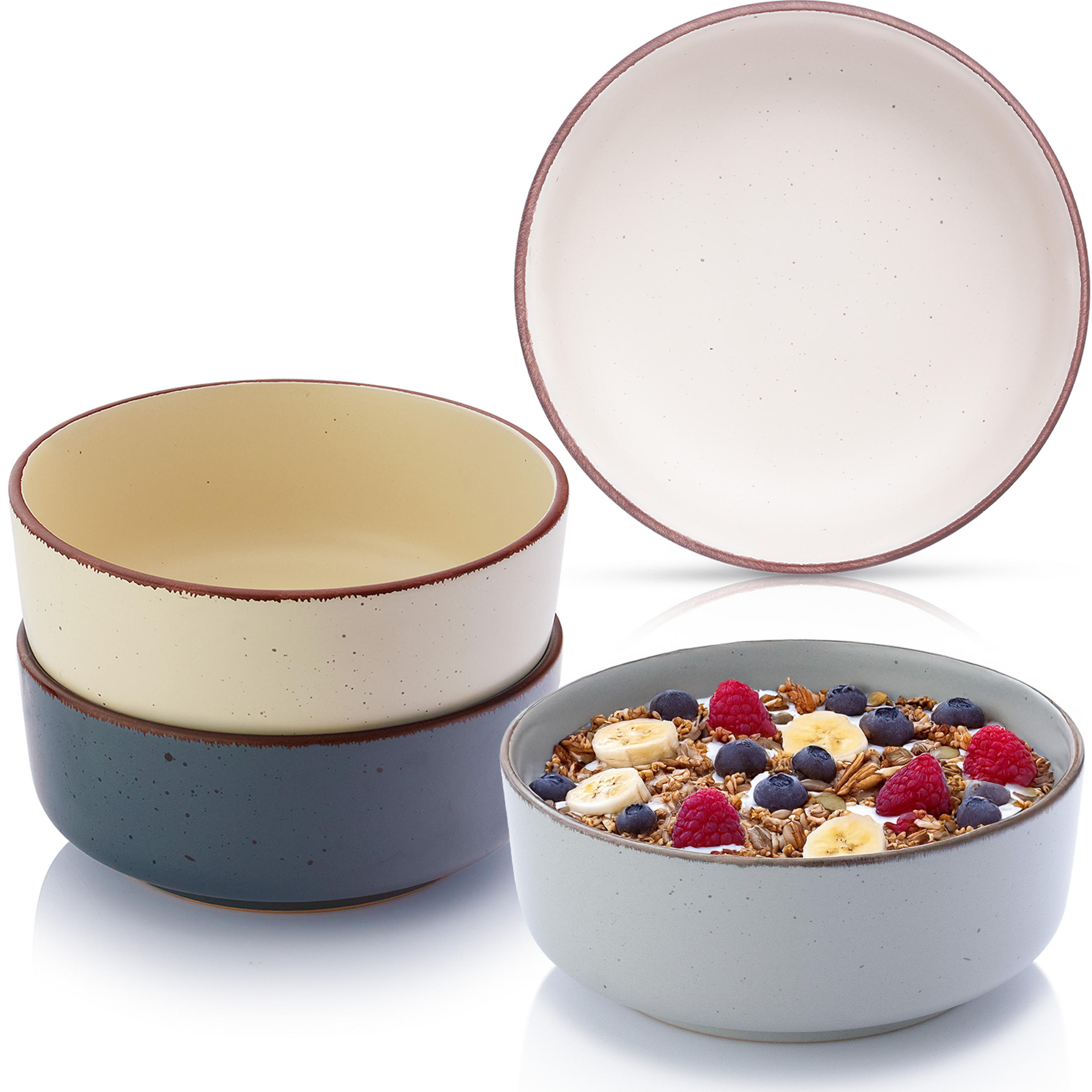 SCHALEN BOMBAY MOONLIGHT - 4 teilig aus Steingut - Multicolor/Creme, Stein (16.5/16.5/6.5cm) - Sänger