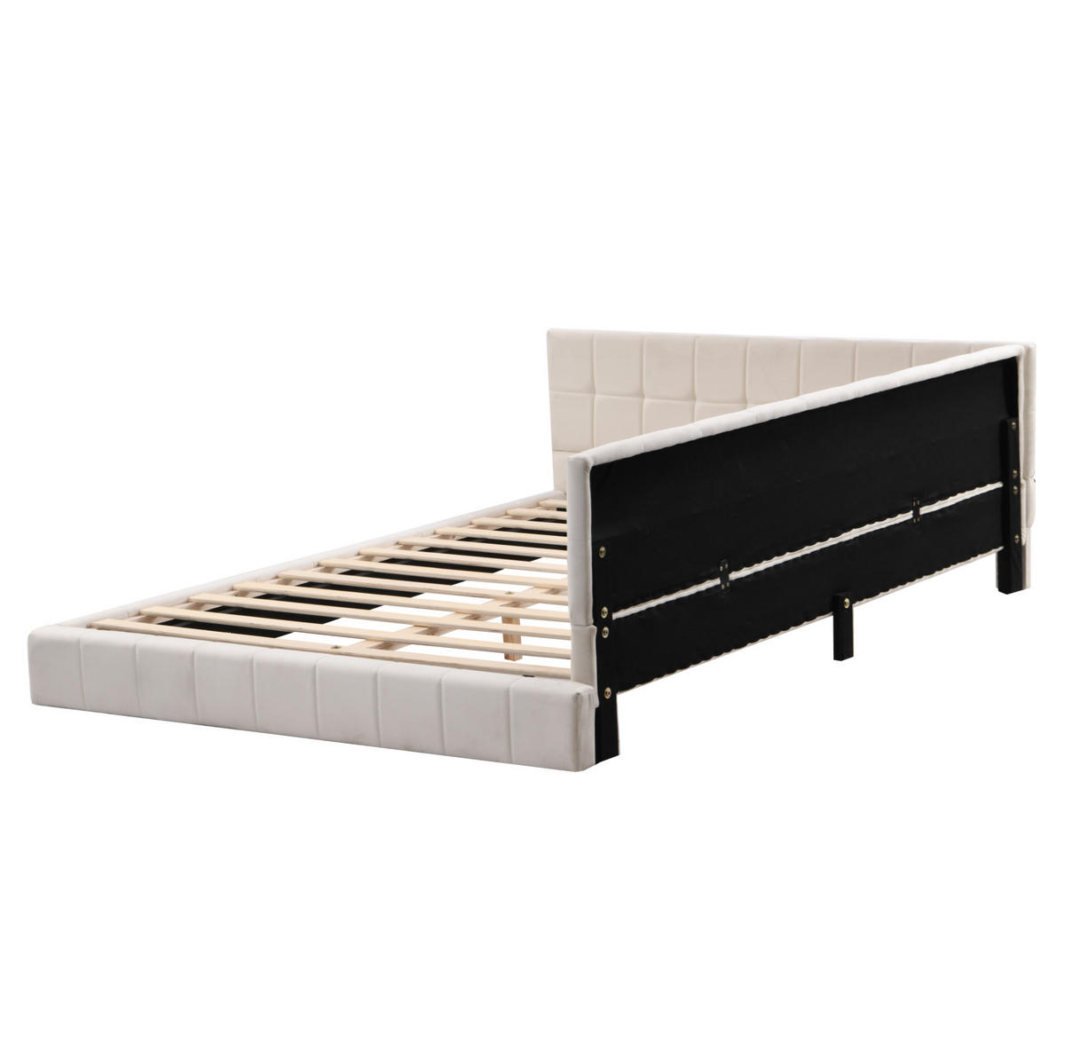 POLSTERBETT 140/200 cm Beige aus Stoff mit Lattenrost - Beige, Textil (140/200cm) - OKMYHOME