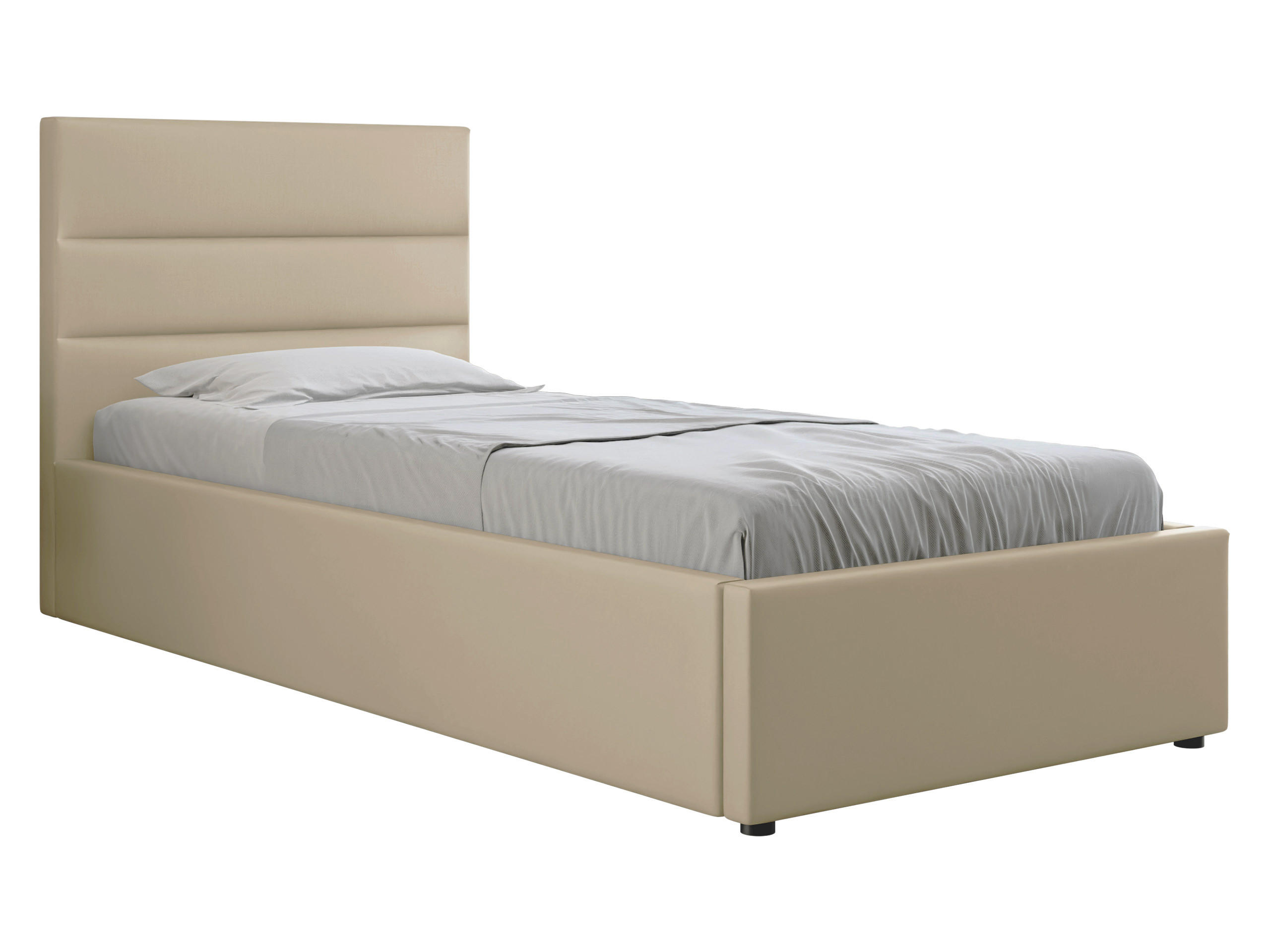 POLSTRBETT Lutko 8040 Single - Schwarz/Naturfarben, Holzwerkstoff/Kunststoff (120/200cm) - MIRJAN24