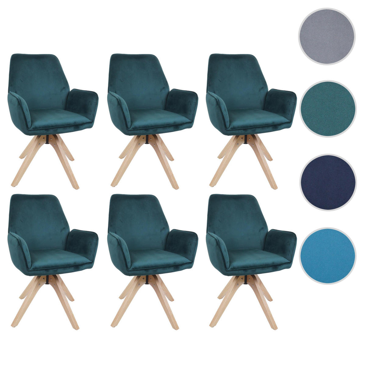 ESSZIMMERSTUHL Grün 6er-Set - Grün, Textil (60/87/60cm) - MCW