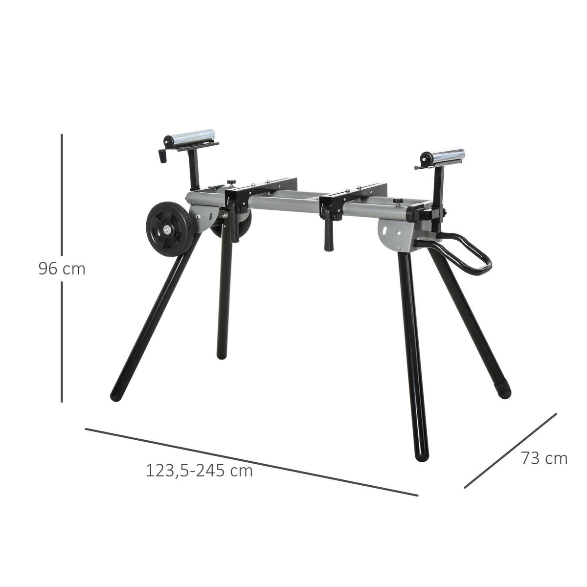 ARBEITSTISCH, Stahl, Schwarz+Silber - Multicolor, Metall (245/73/96cm) - DURHAND