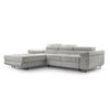 ECKSOFA L Form Arborio Hellgrau 280/203/90 cm Links mit Schlaffunktion - Hellgrau/Schwarz, Textil/Metall (203/280cm) - AX Living
