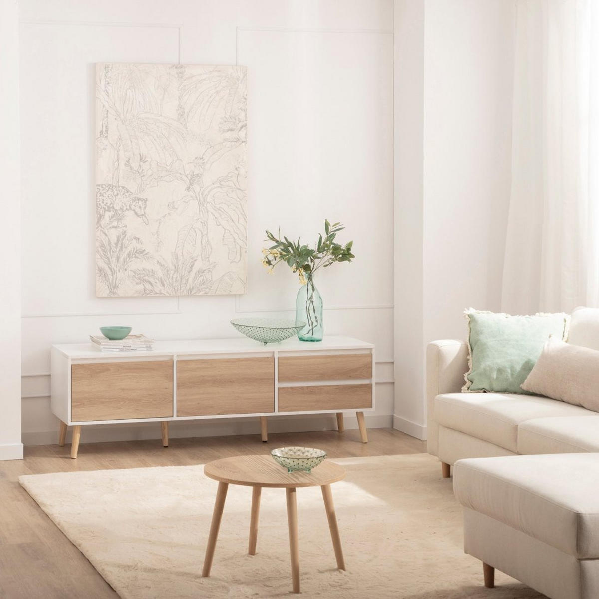 TV-ELEMENT Kemi Zweifarbig 160 cm x 51 cm - Multicolor, Holzwerkstoff (160/51/40cm)