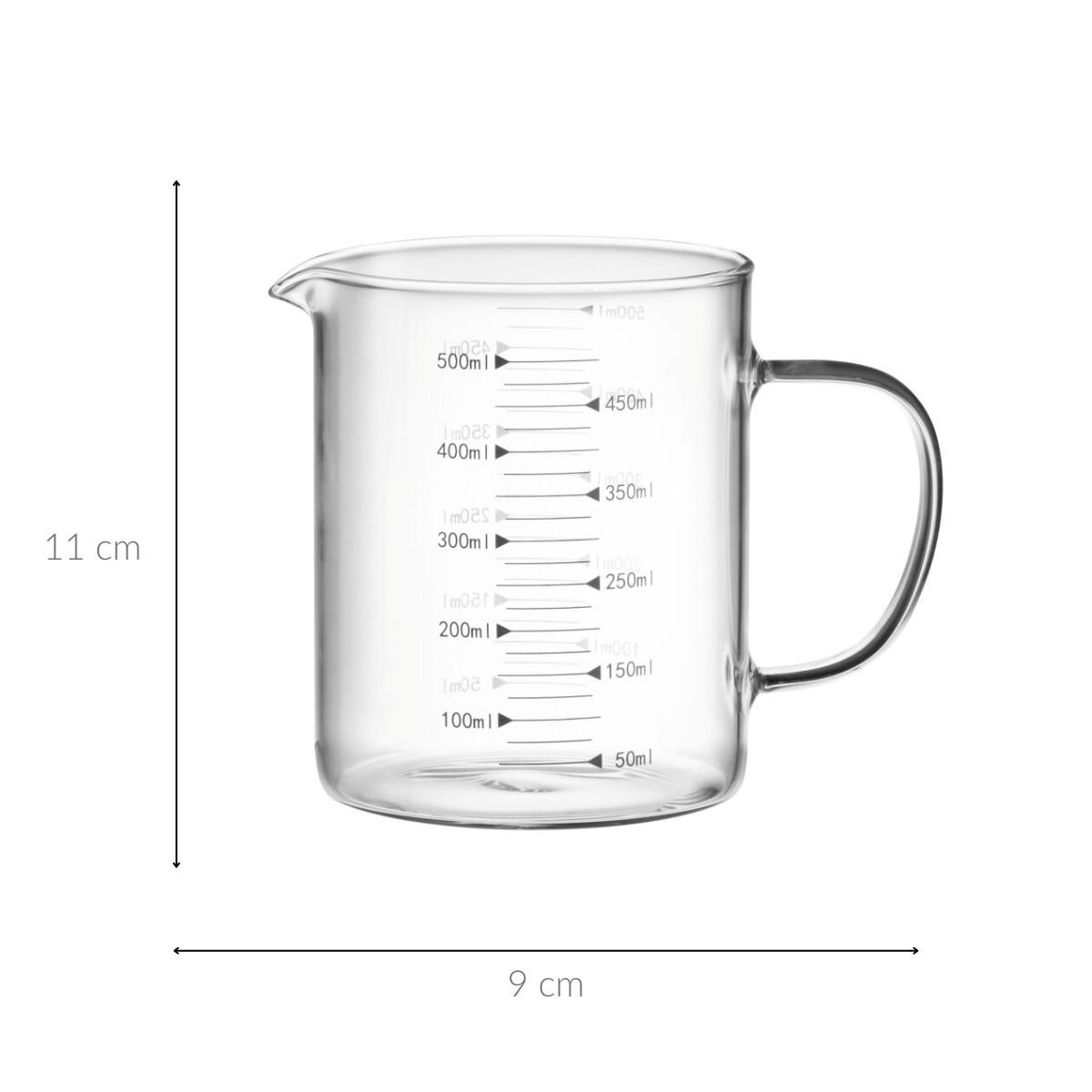 KRUG mit Messbecher 0,5 l - Transparent, Glas (500L)