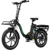 E-BIKE Klapprad BK6SL1 20*3,0 Zoll 36V15,6Ah Akku bis zu 150km Reichweite, 7 Gang - Schwarz, Metall (38cm) - HITWAY