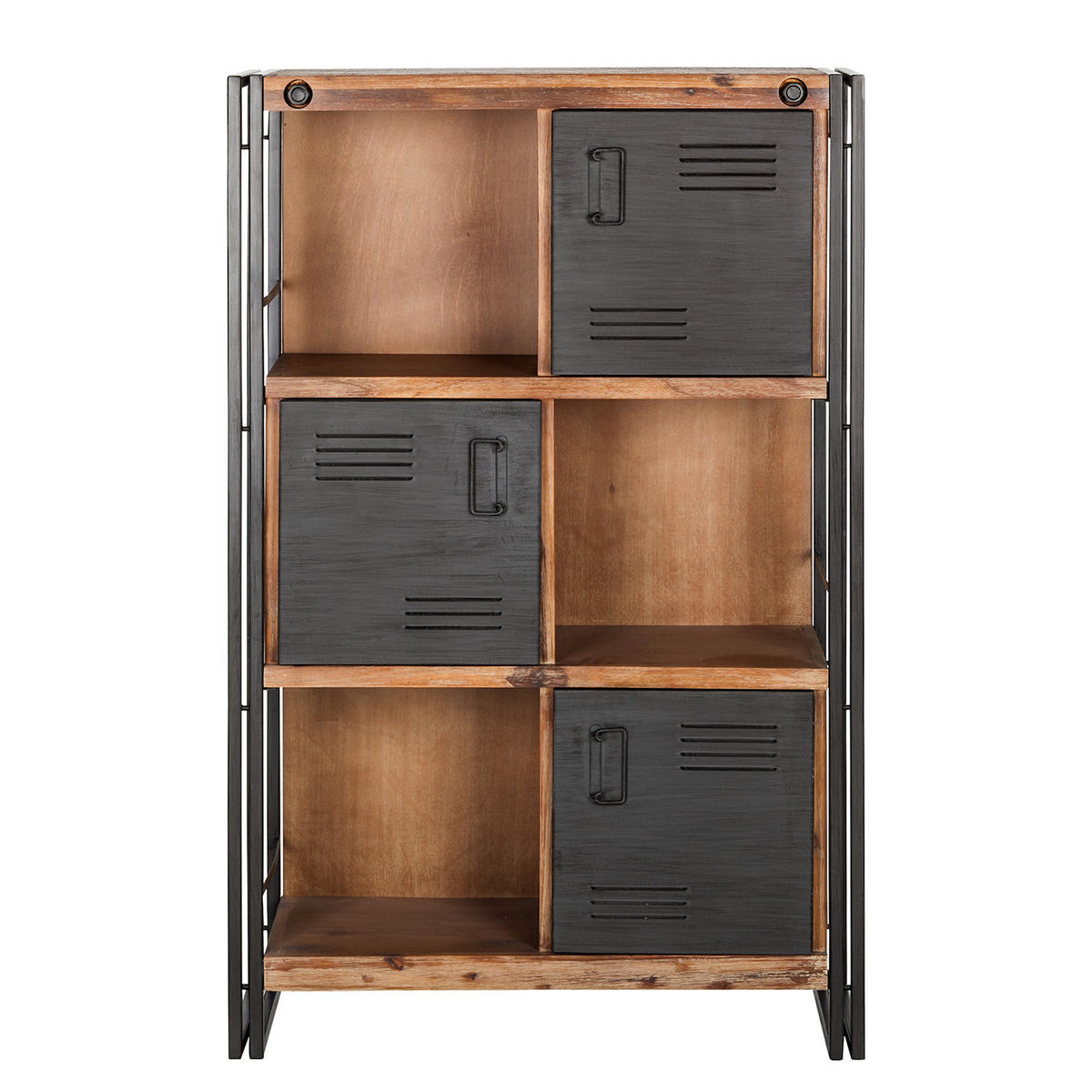 HOCHKOMMODE - Akazie massiv / Metall - Akaziefarben, Holz (90/140/35cm) - home24