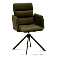 ARMLEHNSTUHL drehbar (8er-Set) Delila 52x92x60 Schwarz/Khaki - Dunkelgrün/Schwarz, Kunststoff (60/92/52cm) - 58aufmkessel