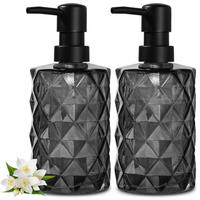 SEIFENSPENDER 2-teiliges Set Glas Schwarz 330ml - Schwarz, Glas (16/10.6/149cm)