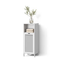 MIDI OMARICA Mincio, Bela, 36 x 98 cm s košaro za perilo - bela, leseni material (36/98/33cm) - Livinity®