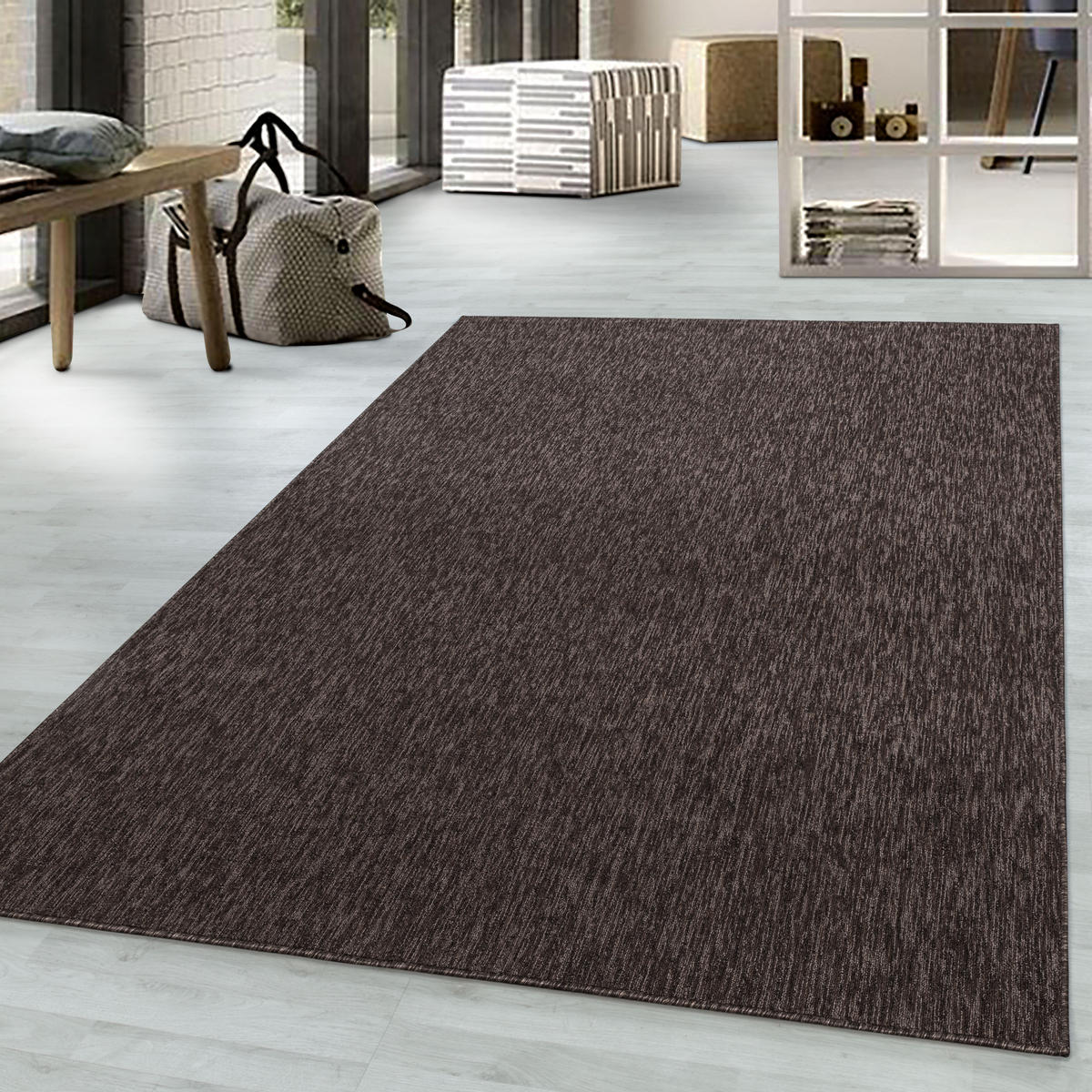 TEPPICH Kurzflor Unifarben Polypropylen saugroboter Wohnzimmer Braun Rechteckig 240x340 - Braun, Textil (240/340cm) - KADIMA DESIGN