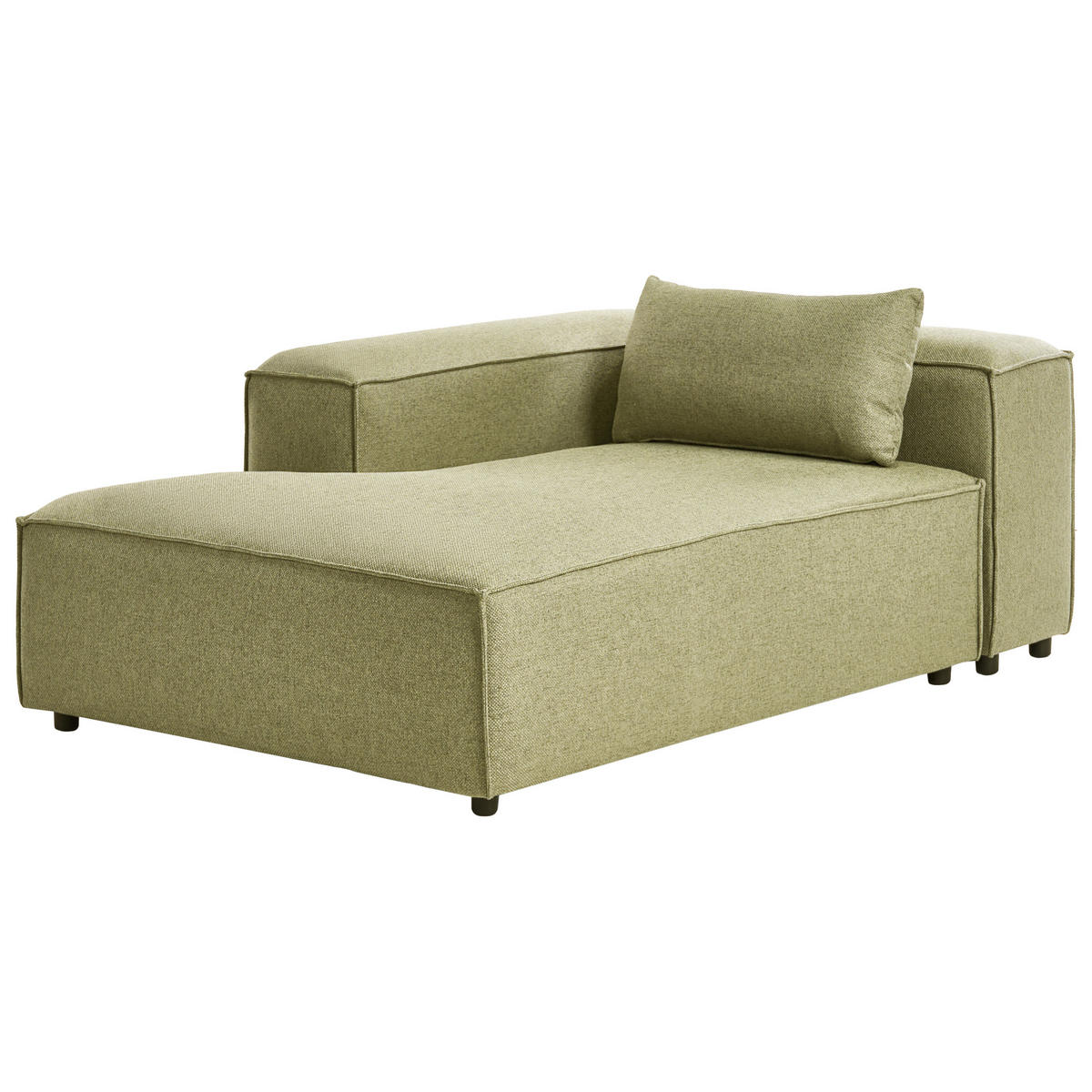 CHAISELONGUE-RECHTSSEITIGE Stoff Olivgrün Brande - Olivgrün, Textil (122/70/184cm) - Beliani