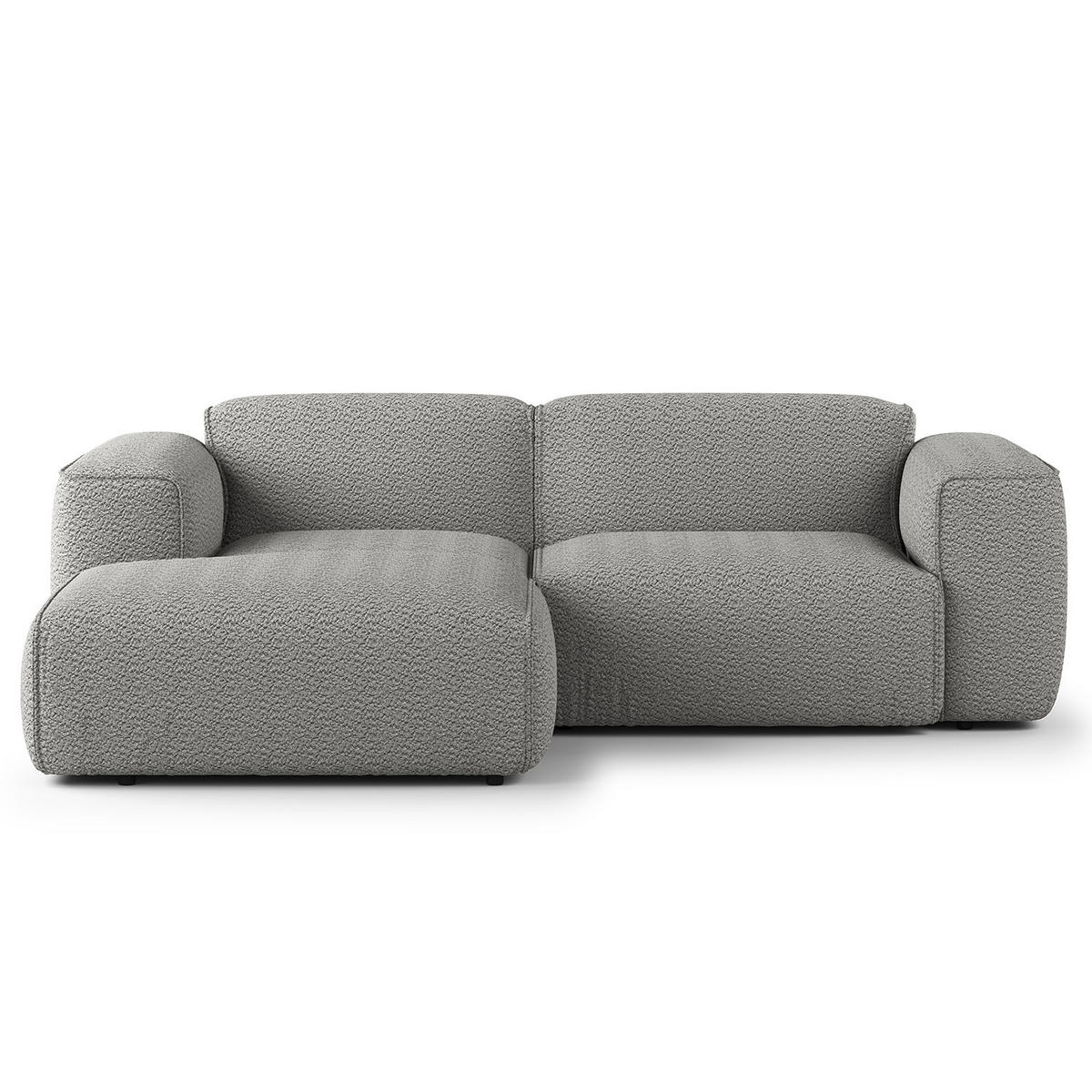 ECKSOFA mit XL-Longchair - Schwarz/Grau, Kunststoff/Textil (260/171cm) - home24