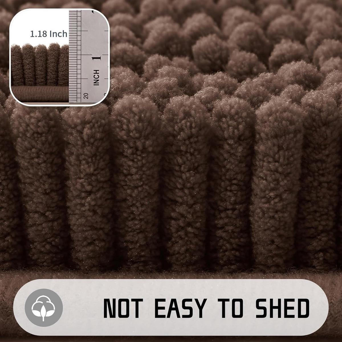 DUSCHMATTE – 40 x 60 cm – Braun – Chenille-Material - Dunkelbraun, Textil (30/25cm)