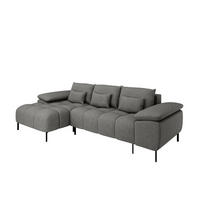 ECKSCHLAFSOFA 4-Sitzer DOLUS – Modernes Ecksofa mit Schlaffunktion Links montierbar, Graphitfarben - Graphitfarben, Holz (141/277cm) - Panda Möbel